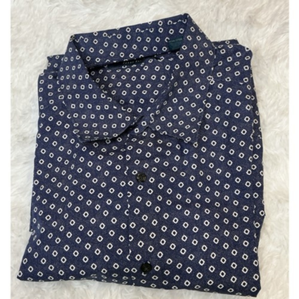 Perry Ellis Men's 2 Xl Tall Button Down‎ Long Sleeve 100% Cotton Shirt